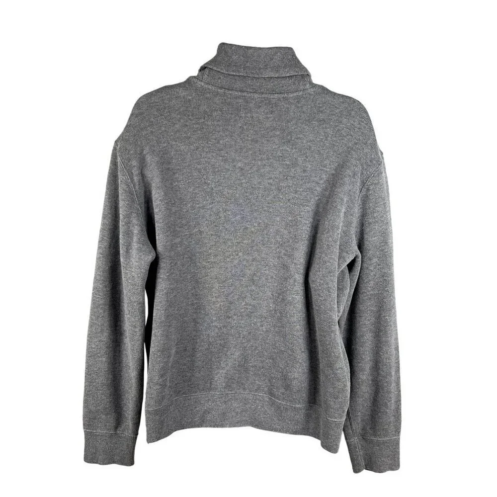Polo Ralph Lauren Mens XL Jersey Shawl Collar Gray Pullover Sweater Quiet Luxury